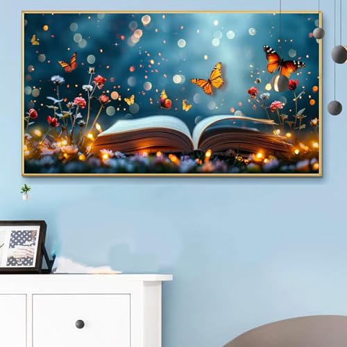 Malen Nach Zahlen Buch, Malen Nach Zahlen Erwachsene Schmetterling Paint by Numbers Handgemalt Ölgemälde Kit für Anfänger mit Pinseln Acrylfarben, Halloween Deko Wohnzimmer, Geschenke 80x160 cm Q6-247 von Weoqion