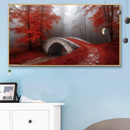 Malen Nach Zahlen Chinesischer Stil, Malen Nach Zahlen Erwachsene Rot Paint by Numbers Handgemalt Ölgemälde Kit für Anfänger mit Pinseln und Acrylfarben, Halloween Deko Wohnzimmer 90x180 cm Q6-857 von Weoqion
