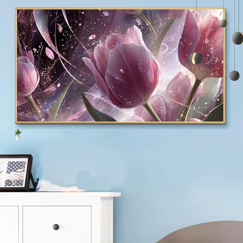 Malen Nach Zahlen Erwachsene Anlage Malen Nach Zahlen XXL 40x80CM Paint by Numbers Rose Bild DIY Set Erwachsene Basteln, Adults Kreativ Set für Zimmer Deko, Herbstdeko, Weihnachtsdeko Geschenke Q6-8 von Weoqion