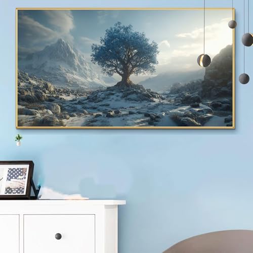 Malen Nach Zahlen Erwachsene Baum Malen Nach Zahlen XXL 60x120cm Paint by Numbers Winter Bild DIY Set Erwachsene Basteln, Adults Kreativ Set für Zimmer Deko, Herbstdeko,Weihnachtsdeko Geschenke Q6-246 von Weoqion