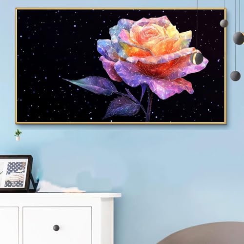 Malen Nach Zahlen Erwachsene Bunt Malen Nach Zahlen XXL 40x90 Paint by Numbers Rose Bild DIY Set Erwachsene Basteln, Adults Kreativ Set für Zimmer Deko, Herbstdeko, Weihnachtsdeko Geschenke Q6-464 von Weoqion