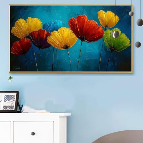 Malen Nach Zahlen Erwachsene Bunt Malen Nach Zahlen XXL 80x160 Paint by Numbers Blume Bild DIY Set Erwachsene Basteln, Adults Kreativ Set für Zimmer Deko, Herbstdeko, Weihnachtsdeko Geschenke Q6-384 von Weoqion