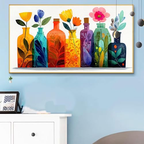 Malen Nach Zahlen Erwachsene Einfachheit Malen Nach Zahlen XXL 40x90 cm Paint by Numbers Blatt Bild DIY Set Erwachsene Basteln, Adults Kreativ Set für Zimmer Deko, Herbstdeko, Weihnachtsdeko Q6-362 von Weoqion