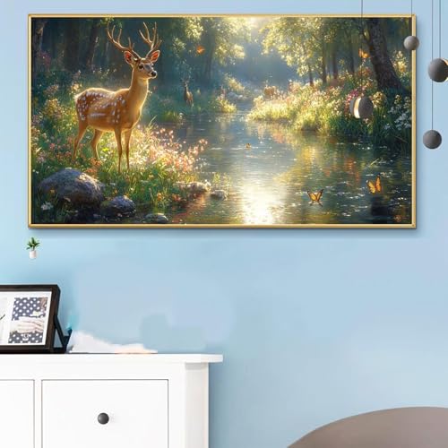 Malen Nach Zahlen Erwachsene Elch Malen Nach Zahlen XXL 100x200CM Paint by Numbers Tiere Bild DIY Set Erwachsene Basteln, Adults Kreativ Set für Zimmer Deko, Herbstdeko,Weihnachtsdeko Geschenke Q6-648 von Weoqion