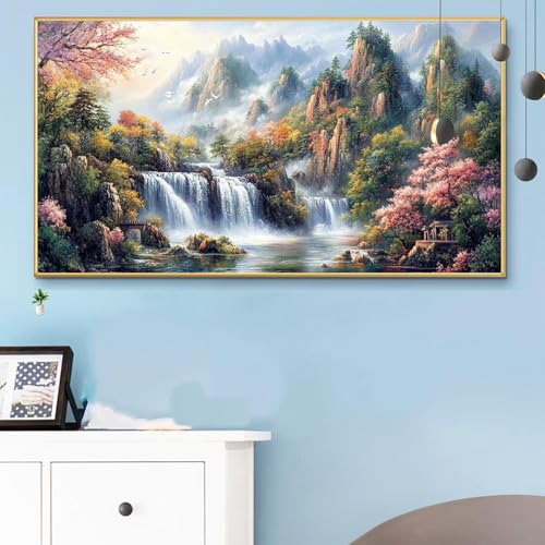 Malen Nach Zahlen Erwachsene Fallen Malen Nach Zahlen XXL 60x120 cm Paint by Numbers Japan Bild DIY Set Erwachsene Basteln, Adults Kreativ Set für Zimmer Deko,Herbstdeko,Weihnachtsdeko Geschenke Q6-72 von Weoqion
