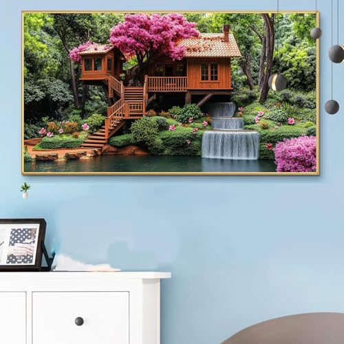Malen Nach Zahlen Erwachsene Frühling Malen Nach Zahlen XXL 70x140 cm Paint by Numbers Wald Bild DIY Set Erwachsene Basteln, Adults Kreativ Set für Zimmer Deko, Herbstdeko, Männer Geschenke Q6-182 von Weoqion