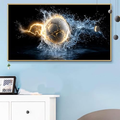 Malen Nach Zahlen Erwachsene Fussball Malen Nach Zahlen XXL 40x80 Paint by Numbers Landschaft Bild DIY Set Erwachsene Basteln, Adults Kreativ Set für Zimmer Deko, Herbstdeko, Weihnachtsdeko Q6-864 von Weoqion