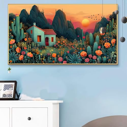 Malen Nach Zahlen Erwachsene Landschaft Malen Nach Zahlen XXL 100x200CM Paint by Numbers Anlage Bild DIY Set Erwachsene Basteln, Adults Kreativ Set für Zimmer Deko, Herbstdeko, Weihnachtsdeko Q6-678 von Weoqion