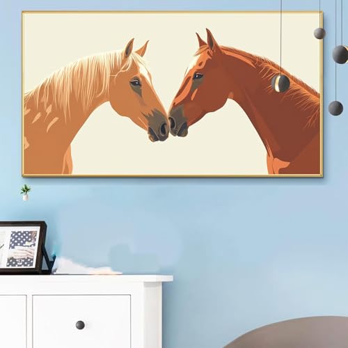 Malen Nach Zahlen Erwachsene Niedlich Malen Nach Zahlen XXL 60x120cm Paint by Numbers Nilpferd Bild DIY Set Erwachsene Basteln, Adults Kreativ Set für Zimmer Deko, Herbstdeko, Weihnachtsdeko Q6-916 von Weoqion