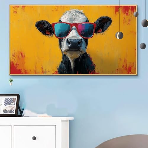 Malen Nach Zahlen Erwachsene Ochse Malen Nach Zahlen XXL 70x140 CM Paint by Numbers Tiere Bild DIY Set Erwachsene Basteln, Adults Kreativ Set für Zimmer Deko,Herbstdeko,Weihnachtsdeko Geschenke Q6-230 von Weoqion