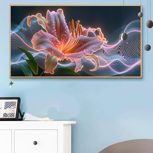 Malen Nach Zahlen Erwachsene Orchidee Malen Nach Zahlen XXL 80x160 cm Paint by Numbers Abstrakt Bild DIY Set Erwachsene Basteln, Adults Kreativ Set für Zimmer Deko, Herbstdeko, Weihnachtsdeko Q6-452 von Weoqion