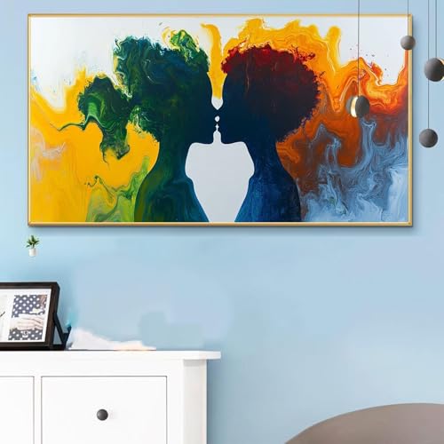 Malen Nach Zahlen Erwachsene Paar Malen Nach Zahlen XXL 40x80CM Paint by Numbers Abstrakt Bild DIY Set Erwachsene Basteln, Adults Kreativ Set für Zimmer Deko,Herbstdeko,Weihnachtsdeko Geschenke Q6-918 von Weoqion