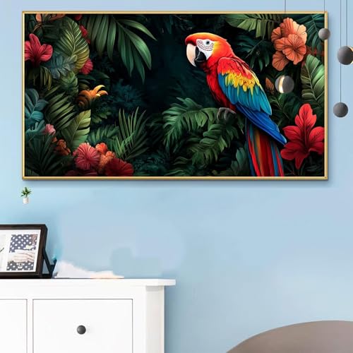 Malen Nach Zahlen Erwachsene Papagei Malen Nach Zahlen XXL 70x140CM Paint by Numbers Tiere Bild DIY Set Erwachsene Basteln, Adults Kreativ Set für Zimmer Deko, Herbstdeko, Männer Geschenke Q6-298 von Weoqion