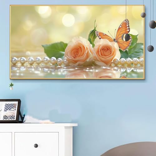 Malen Nach Zahlen Erwachsene Perle Malen Nach Zahlen XXL 60x120CM Paint by Numbers Blume Bild DIY Set Erwachsene Basteln, Adults Kreativ Set für Zimmer Deko, Herbstdeko,Weihnachtsdeko Geschenke Q6-768 von Weoqion