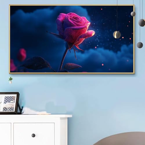 Malen Nach Zahlen Erwachsene Rose Malen Nach Zahlen XXL 60x120 cm Paint by Numbers Anlage Bild DIY Set Erwachsene Basteln, Adults Kreativ Set für Zimmer Deko,Herbstdeko,Weihnachtsdeko Geschenke Q6-772 von Weoqion
