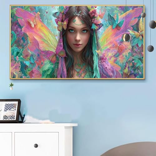 Malen Nach Zahlen Erwachsene Schmetterling Malen Nach Zahlen XXL 90x180 cm Paint by Numbers Engel Bild DIY Set Erwachsene Basteln, Adults Kreativ Set für Zimmer Deko, Herbstdeko, Weihnachtsdeko Q6-152 von Weoqion