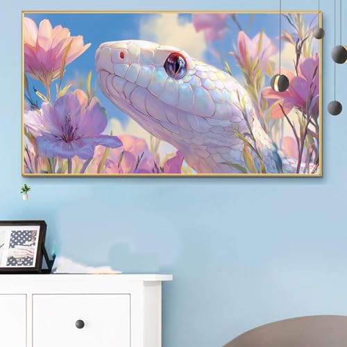 Malen Nach Zahlen Erwachsene Tiere Malen Nach Zahlen XXL 100x200 cm Paint by Numbers Schlange Bild DIY Set Erwachsene Basteln, Adults Kreativ Set für Zimmer Deko, Herbstdeko, Weihnachtsdeko Q6-22 von Weoqion