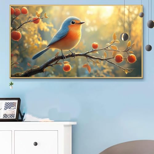 Malen Nach Zahlen Erwachsene Tiere Malen Nach Zahlen XXL 50x100 cm Paint by Numbers Vogel Bild DIY Set Erwachsene Basteln, Adults Kreativ Set für Zimmer Deko,Herbstdeko,Weihnachtsdeko Geschenke Q6-802 von Weoqion
