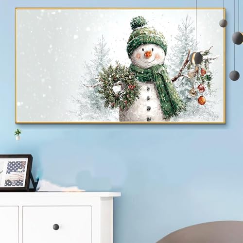 Malen Nach Zahlen Erwachsene Weihnachten Malen Nach Zahlen XXL 40x80 CM Paint by Numbers Schneemann Bild DIY Set Erwachsene Basteln, Adults Kreativ Set für Zimmer Deko,Herbstdeko,Weihnachtsdeko Q6-270 von Weoqion