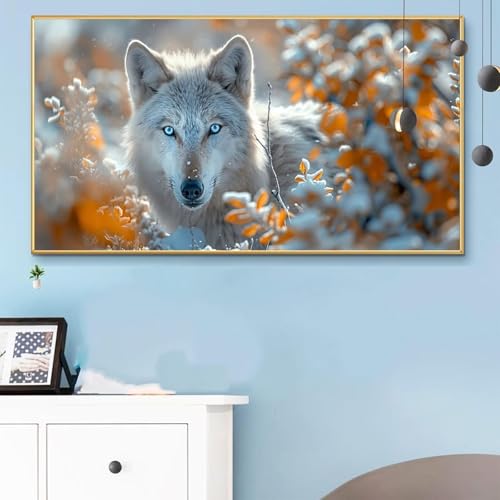 Malen Nach Zahlen Erwachsene Wolf Malen Nach Zahlen XXL 80x160 CM Paint by Numbers Tiere Bild DIY Set Erwachsene Basteln, Adults Kreativ Set für Zimmer Deko, Herbstdeko,Weihnachtsdeko Geschenke Q6-570 von Weoqion