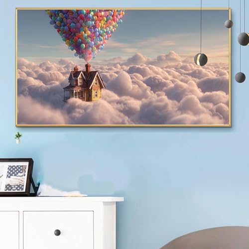 Malen Nach Zahlen Erwachsene Wolke Malen Nach Zahlen XXL 90x180 Paint by Numbers Landschaft Bild DIY Set Erwachsene Basteln, Adults Kreativ Set für Zimmer Deko, Herbstdeko, Männer Geschenke Q6-374 von Weoqion