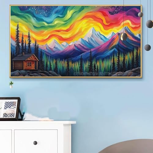 Malen Nach Zahlen Erwachsene Wolken Malen Nach Zahlen XXL 40x80CM Paint by Numbers Abstrakt Bild DIY Set Erwachsene Basteln, Adults Kreativ Set für Zimmer Deko, Herbstdeko, Männer Geschenke Q6-498 von Weoqion