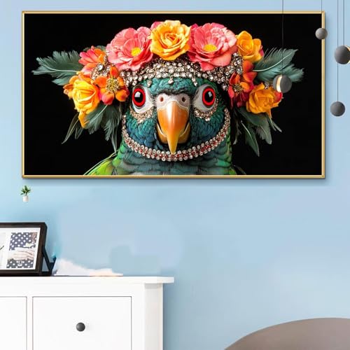 Malen Nach Zahlen Eule, Malen Nach Zahlen Erwachsene Blume Paint by Numbers Handgemalt Ölgemälde Kit für Anfänger mit Pinseln und Acrylfarben, Halloween Deko Wohnzimmer, Geschenke 70x140 CM Q6-165 von Weoqion
