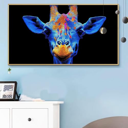 Malen Nach Zahlen Giraffe, Malen Nach Zahlen Erwachsene Karikatur Paint by Numbers Handgemalt Ölgemälde Kit für Anfänger mit Pinseln und Acrylfarben, Halloween Deko Wohnzimmer, Geschenke 50x100 Q6-369 von Weoqion