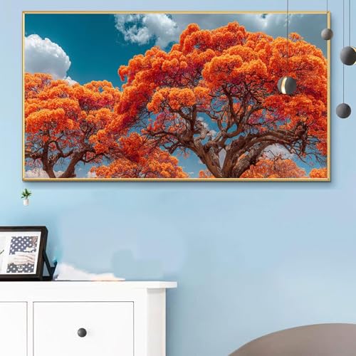 Malen Nach Zahlen Halloween, Malen Nach Zahlen Erwachsene Baum Paint by Numbers Handgemalt Ölgemälde Kit für Anfänger mit Pinseln und Acrylfarben, Halloween Deko Wohnzimmer, Geschenke 80x160 CM Q6-375 von Weoqion