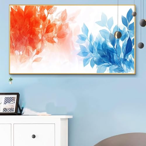 Malen Nach Zahlen Herbst, Malen Nach Zahlen Erwachsene Blatt Paint by Numbers Handgemalt Ölgemälde Kit für Anfänger mit Pinseln und Acrylfarben, Halloween Deko Wohnzimmer, Geschenke 40x80cm Q6-761 von Weoqion