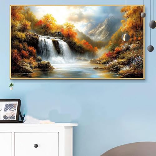 Malen Nach Zahlen Herbst, Malen Nach Zahlen Erwachsene Fallen Paint by Numbers Handgemalt Ölgemälde Kit für Anfänger mit Pinseln und Acrylfarben, Halloween Deko Wohnzimmer, Geschenke 50x100 Q6-939 von Weoqion