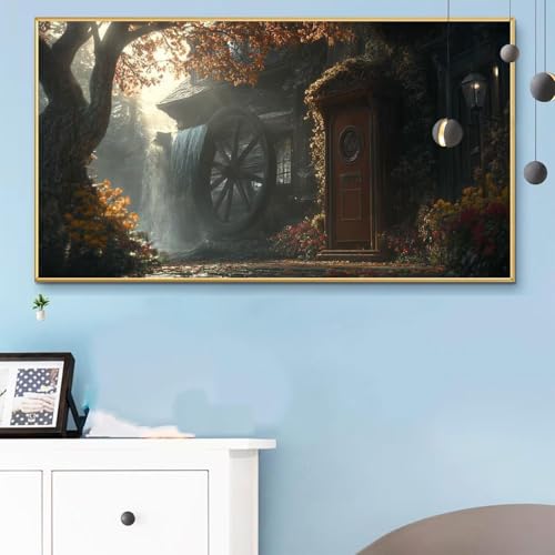 Malen Nach Zahlen Herbst, Malen Nach Zahlen Erwachsene Gefallene Blätter Paint by Numbers Handgemalt Ölgemälde Kit für Anfänger mit Pinseln und Acrylfarben, Halloween Deko Wohnzimmer 60x120 CM Q6-305 von Weoqion