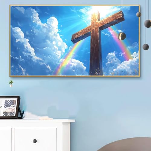 Malen Nach Zahlen Himmel, Malen Nach Zahlen Erwachsene Landschaft Paint by Numbers Handgemalt Ölgemälde Kit für Anfänger mit Pinseln und Acrylfarben,Halloween Deko Wohnzimmer,Geschenke 100x200CM Q6-83 von Weoqion