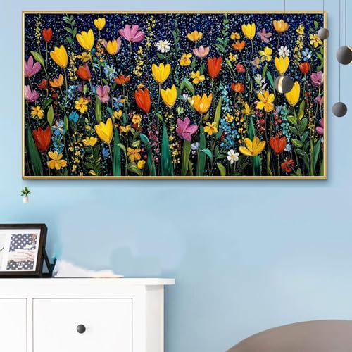 Malen Nach Zahlen Klassisch, Malen Nach Zahlen Erwachsene Blume Paint by Numbers Handgemalt Ölgemälde Kit für Anfänger mit Pinseln und Acrylfarben,Halloween Deko Wohnzimmer,Geschenke 100x200 cm Q6-527 von Weoqion