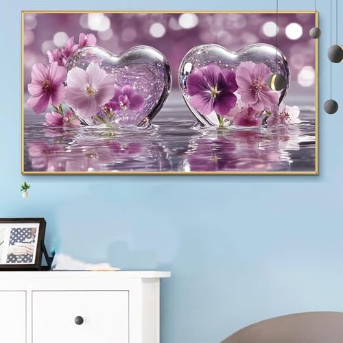 Malen Nach Zahlen Liebe, Malen Nach Zahlen Erwachsene Blume Paint by Numbers Handgemalt Ölgemälde Kit für Anfänger mit Pinseln und Acrylfarben, Halloween Deko Wohnzimmer, Geschenke 80x160 cm Q6-777 von Weoqion