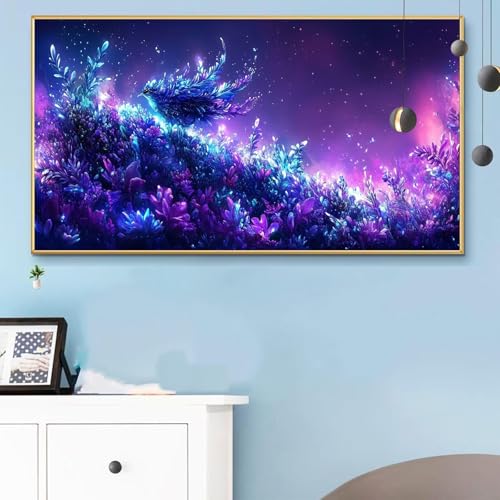 Malen Nach Zahlen Marineblau, Malen Nach Zahlen Erwachsene Abstrakt Paint by Numbers Handgemalt Ölgemälde Kit für Anfänger mit Pinseln Acrylfarben,Halloween Deko Wohnzimmer,Geschenke 80x160 CM Q6-775 von Weoqion