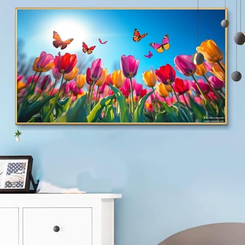 Malen Nach Zahlen Schmetterling, Malen Nach Zahlen Erwachsene Anlage Paint by Numbers Handgemalt Ölgemälde Kit für Anfänger mit Pinseln Acrylfarben,Halloween Deko Wohnzimmer,Geschenke 80x160cm Q6-521 von Weoqion