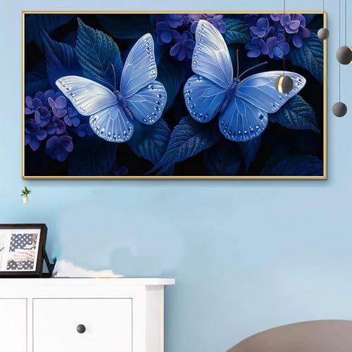 Malen Nach Zahlen Schmetterling, Malen Nach Zahlen Erwachsene Hortensie Paint by Numbers Handgemalt Ölgemälde Kit für Anfänger mit Pinseln und Acrylfarben, Halloween Deko Wohnzimmer 100x200 cm Q6-767 von Weoqion