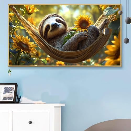 Malen Nach Zahlen Sonnenblume, Malen Nach Zahlen Erwachsene Koala Paint by Numbers Handgemalt Ölgemälde Kit für Anfänger mit Pinseln und Acrylfarben,Halloween Deko Wohnzimmer,Geschenke 40x90 CM Q6-965 von Weoqion