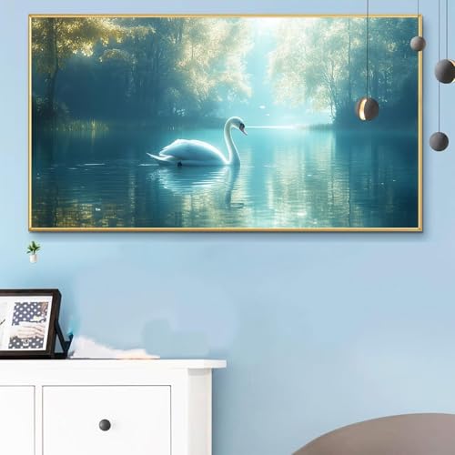 Malen Nach Zahlen Tiere, Malen Nach Zahlen Erwachsene Gans Paint by Numbers Handgemalt Ölgemälde Kit für Anfänger mit Pinseln und Acrylfarben, Halloween Deko Wohnzimmer, Geschenke 100x200CM Q6-363 von Weoqion