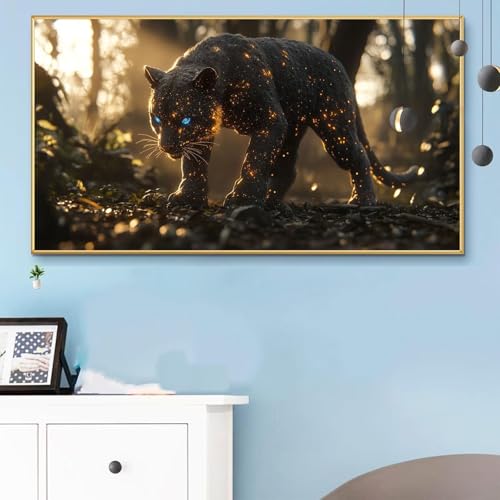 Malen Nach Zahlen Tiger, Malen Nach Zahlen Erwachsene Tiere Paint by Numbers Handgemalt Ölgemälde Kit für Anfänger mit Pinseln und Acrylfarben, Halloween Deko Wohnzimmer, Geschenke 50x100cm Q6-421 von Weoqion