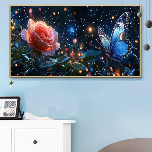 Malen Nach Zahlen Traum, Malen Nach Zahlen Erwachsene Schmetterling Paint by Numbers Handgemalt Ölgemälde Kit für Anfänger mit Pinseln und Acrylfarben,Halloween Deko Wohnzimmer,Geschenke 60x120 Q6-769 von Weoqion