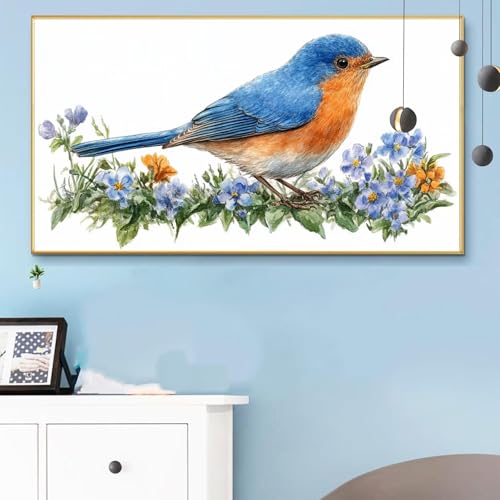 Malen Nach Zahlen Vogel, Malen Nach Zahlen Erwachsene Orchidee Paint by Numbers Handgemalt Ölgemälde Kit für Anfänger mit Pinseln und Acrylfarben, Halloween Deko Wohnzimmer, Geschenke 90x180 cm Q6-747 von Weoqion