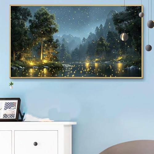 Malen Nach Zahlen Weihnachten, Malen Nach Zahlen Erwachsene Sternenlicht Paint by Numbers Handgemalt Ölgemälde Kit für Anfänger mit Pinseln und Acrylfarben, Halloween Deko Wohnzimmer 70x140 CM Q6-875 von Weoqion