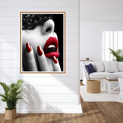 sexy Diamond Painting rote Lippen Diamant Painting Bilder,Diamond Painting Klein Size Erwachsene 5D runden Full Drill Cross Stickerei Malerei Kits Malen nach Zahlen,Deko wohnzimmer Wand 40x56cm WO4034 sexy Diamond Painting rote Lippen Diamant Painting Bilder,Diamond Painting Klein Size Erwachsene 5D runden Full Drill Cross Stickerei Malerei Kits Malen nach Zahlen,Deko wohnzimmer Wand 40x56cm WO4034 von Weoqion