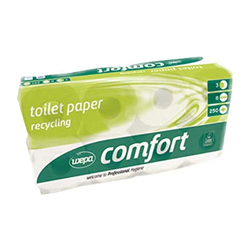 wepa 060740 Toilettenpapier Comfort, 2-lagig, hochweiß von Wepa