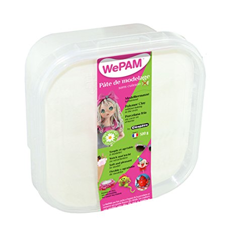 WePAM - PFWBBB-500 - Lufthärtende Modelliermasse, 500 g, Weiß von Cléopâtre