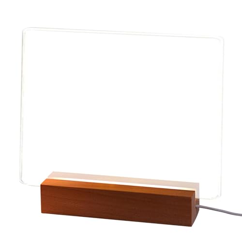 Löschbares Notizbrett, praktische, beleuchtete Acryltafel, LED-Notizbrett, Acryl-Nachrichtenbrett mit Ständer und 6 Farbmarkern, löschbarer Notizblock, klar leuchtendes Memo für Schule und Zuhause von Weppduk