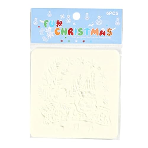 Weihnachts-Malschablonen | Weihnachtsmuster-Bastelschablonen | Mehrzweck-Zeichenschablonen Weihnachtsbaum-Schablone | Urlaubs-Schablonen Weihnachtsmuster-Schablonen für Kinder und Erwachsene von Weppduk