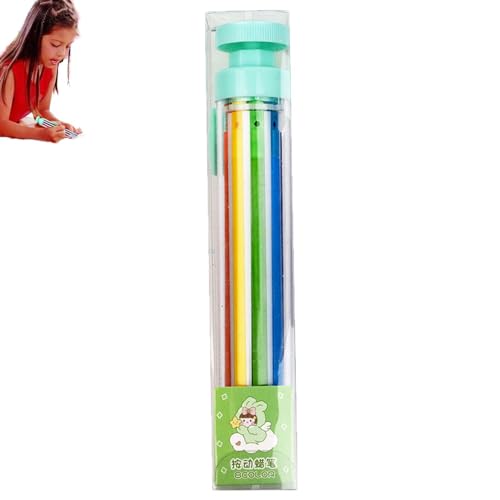 Weppduk 8-in-1 Buntstifte, 8-in-1 einziehbare Buntstifte, 8-farbige einziehbare Buntstifte, für Kinder, Malerei, Partygeschenke, Zeichnen, Lernen und Kunstunterricht von Weppduk